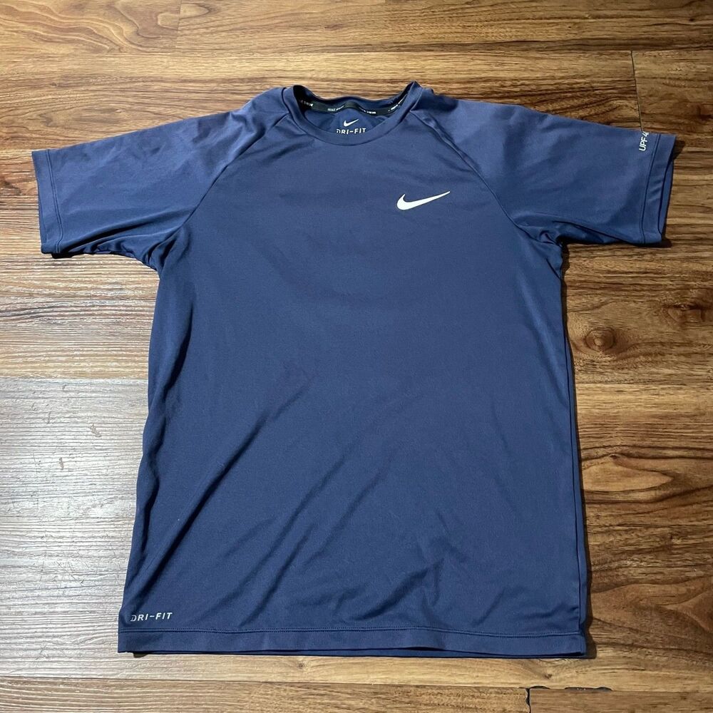 Nike Swim Shirt Dri-FIT Athletic Performance Lightweight Blue Men's Size Small